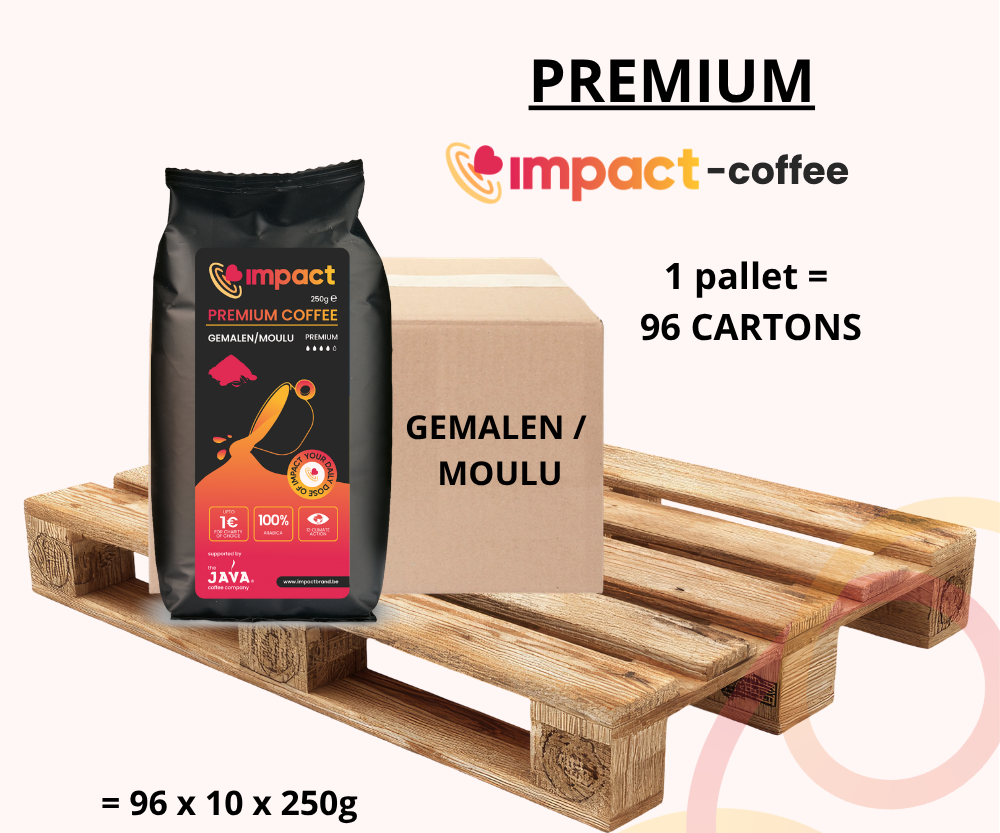 IMPACT-koffie Premium · Gemalen — pallet 96 × 2,5 kg
