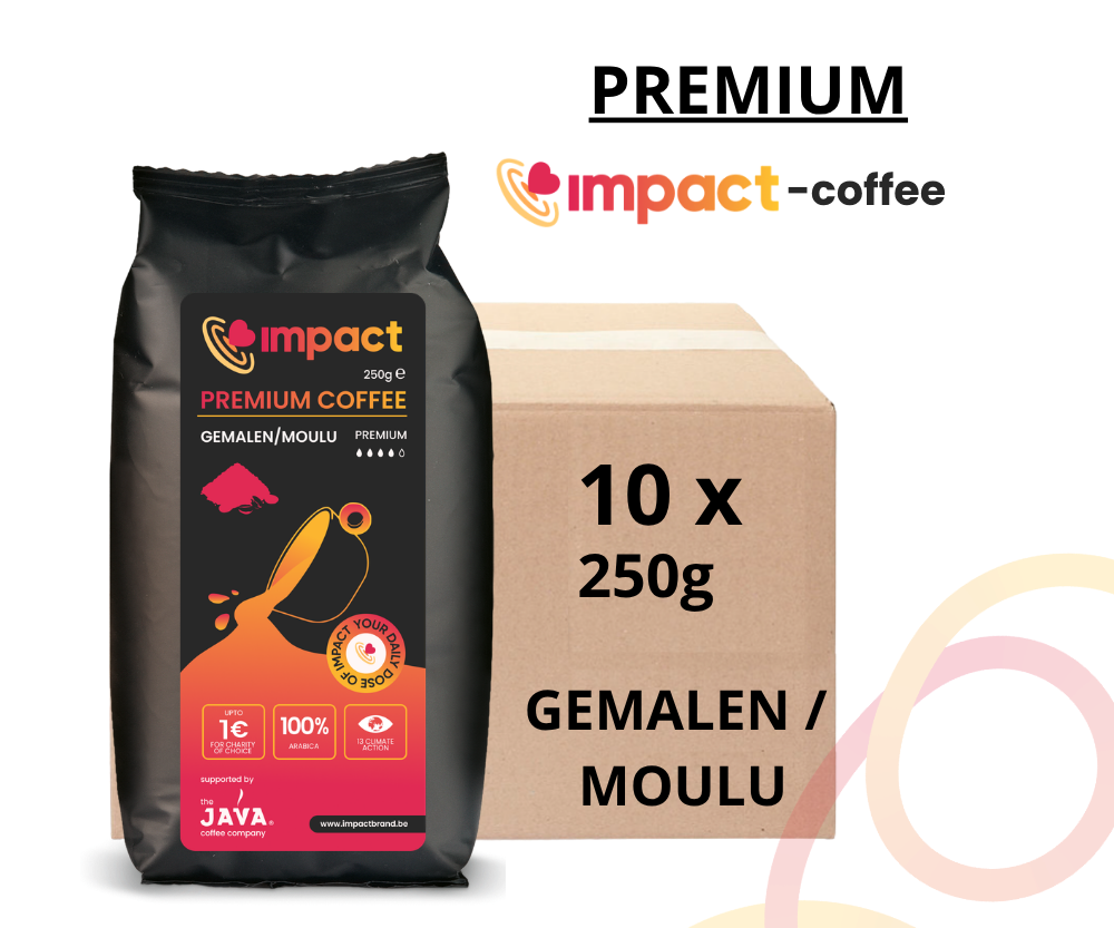 [542832] GEMALEN (PREMIUM) IMPACT-KOFFIE - 1 DOOS (10 x 250g)